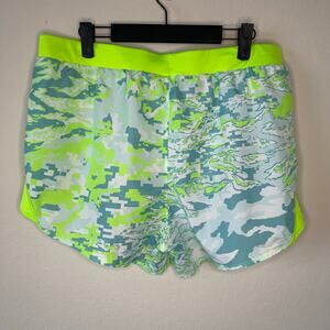 Under Armour Fly-By 2.0 Printed Shorts Green Blue White - Size XL